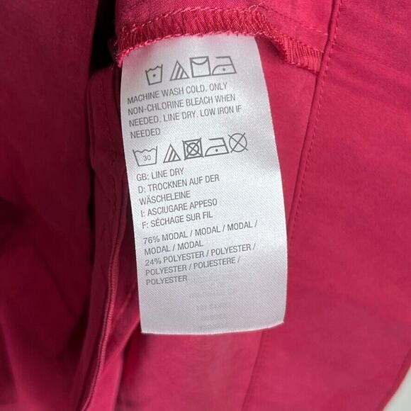 Susan Graver Rose Red Button Back Lacing Long Sleeve Shirt Size M Petite Women - Picture 6 of 11